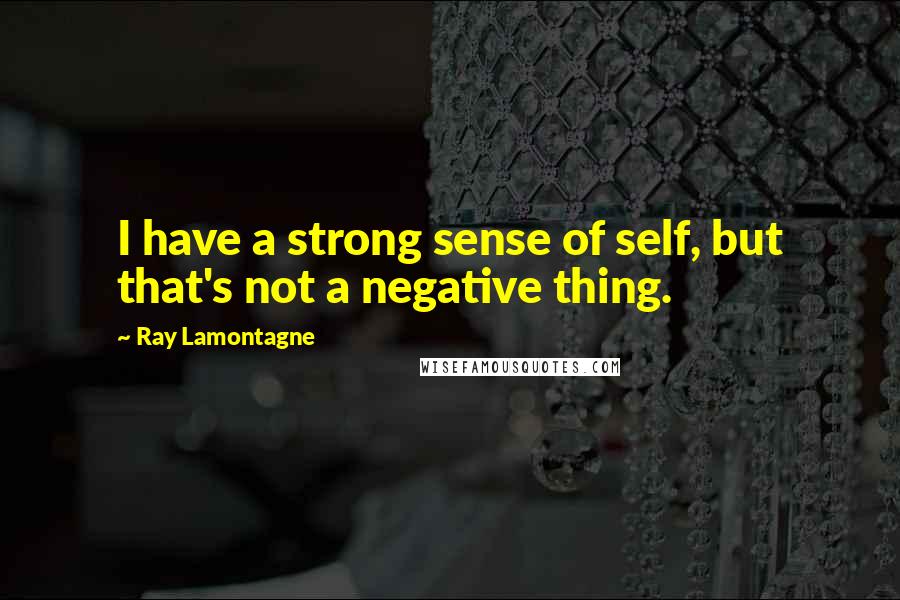 Ray Lamontagne Quotes: I have a strong sense of self, but that's not a negative thing.