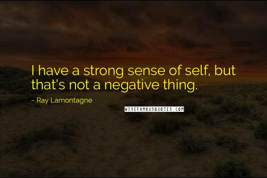 Ray Lamontagne Quotes: I have a strong sense of self, but that's not a negative thing.