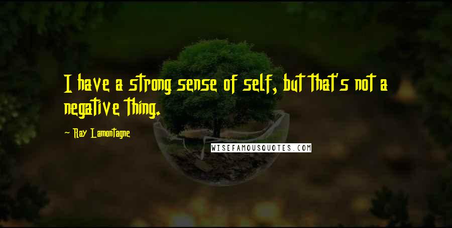Ray Lamontagne Quotes: I have a strong sense of self, but that's not a negative thing.