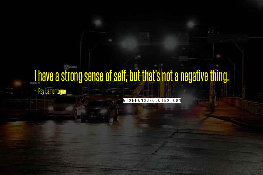 Ray Lamontagne Quotes: I have a strong sense of self, but that's not a negative thing.