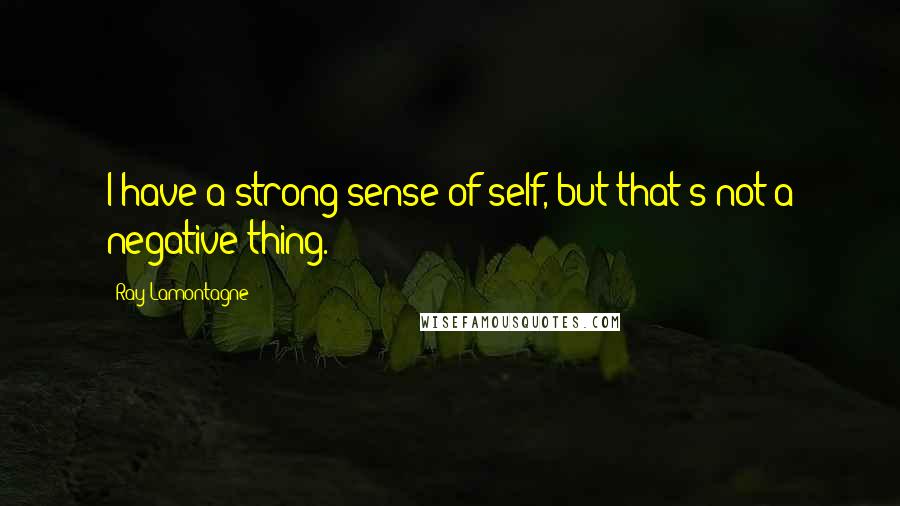 Ray Lamontagne Quotes: I have a strong sense of self, but that's not a negative thing.