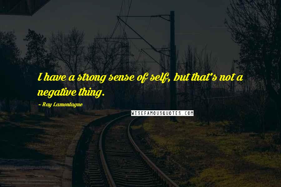 Ray Lamontagne Quotes: I have a strong sense of self, but that's not a negative thing.