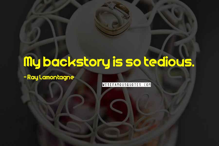 Ray Lamontagne Quotes: My backstory is so tedious.