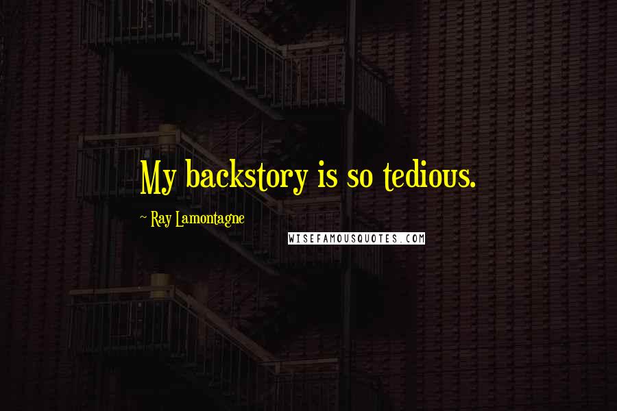 Ray Lamontagne Quotes: My backstory is so tedious.