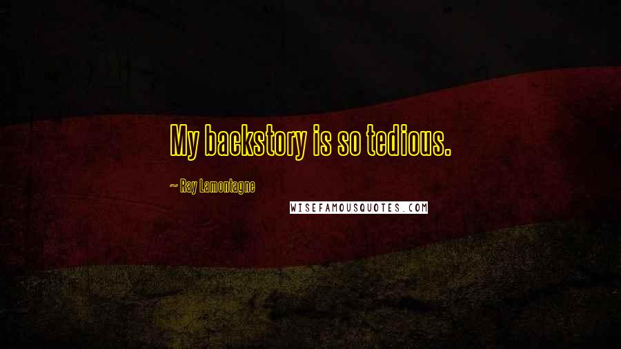 Ray Lamontagne Quotes: My backstory is so tedious.