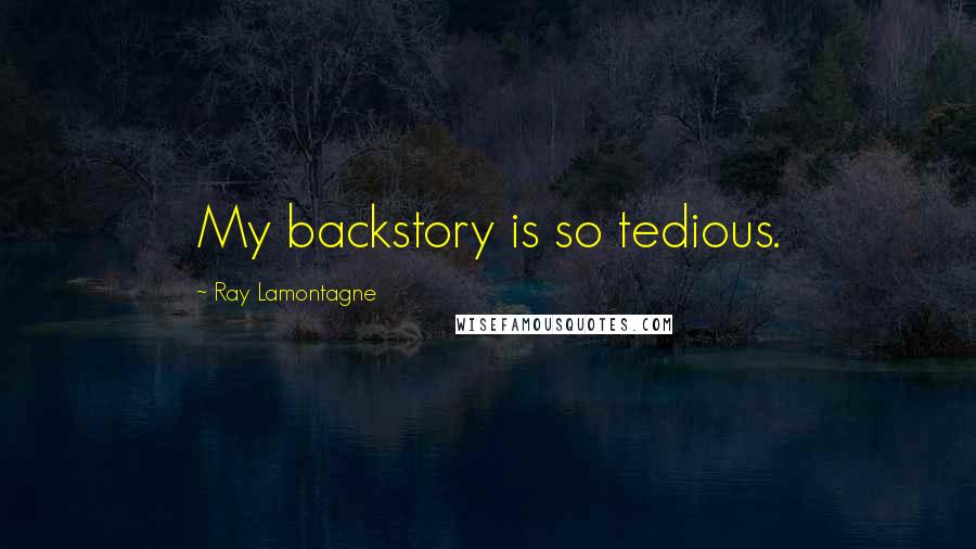 Ray Lamontagne Quotes: My backstory is so tedious.