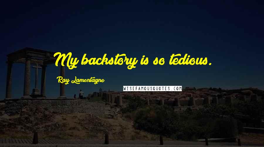 Ray Lamontagne Quotes: My backstory is so tedious.
