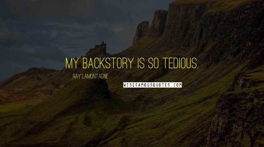 Ray Lamontagne Quotes: My backstory is so tedious.