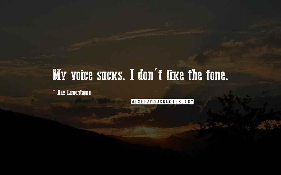 Ray Lamontagne Quotes: My voice sucks. I don't like the tone.