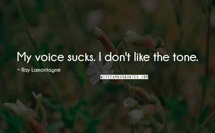 Ray Lamontagne Quotes: My voice sucks. I don't like the tone.