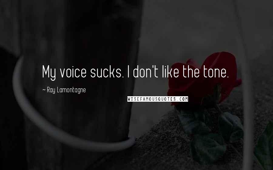 Ray Lamontagne Quotes: My voice sucks. I don't like the tone.