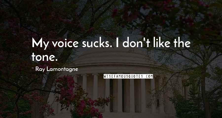 Ray Lamontagne Quotes: My voice sucks. I don't like the tone.