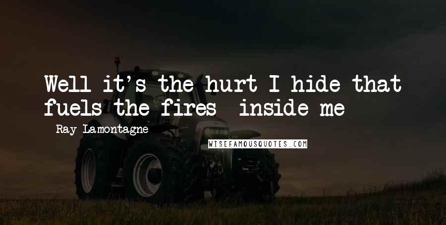 Ray Lamontagne Quotes: Well it's the hurt I hide that fuels the fires inside me