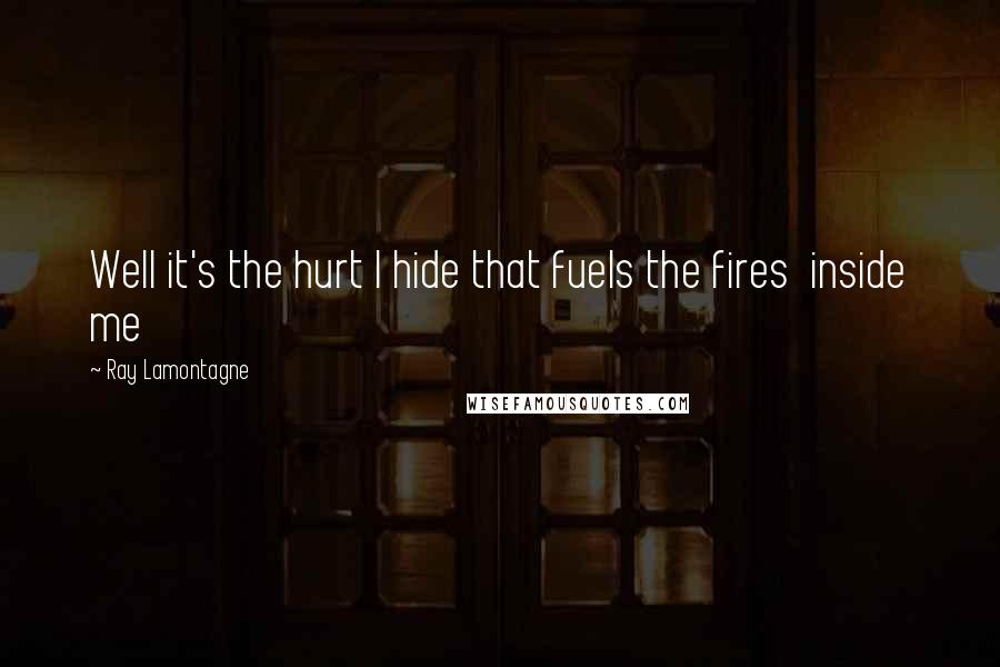 Ray Lamontagne Quotes: Well it's the hurt I hide that fuels the fires inside me