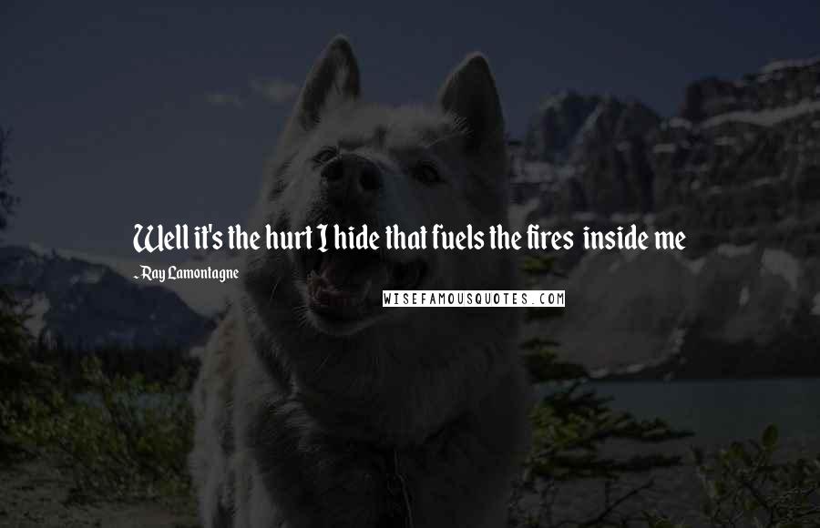 Ray Lamontagne Quotes: Well it's the hurt I hide that fuels the fires inside me