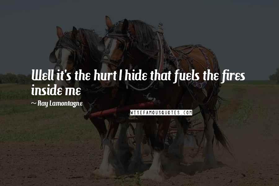 Ray Lamontagne Quotes: Well it's the hurt I hide that fuels the fires inside me