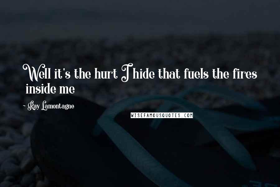 Ray Lamontagne Quotes: Well it's the hurt I hide that fuels the fires inside me