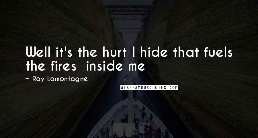 Ray Lamontagne Quotes: Well it's the hurt I hide that fuels the fires inside me