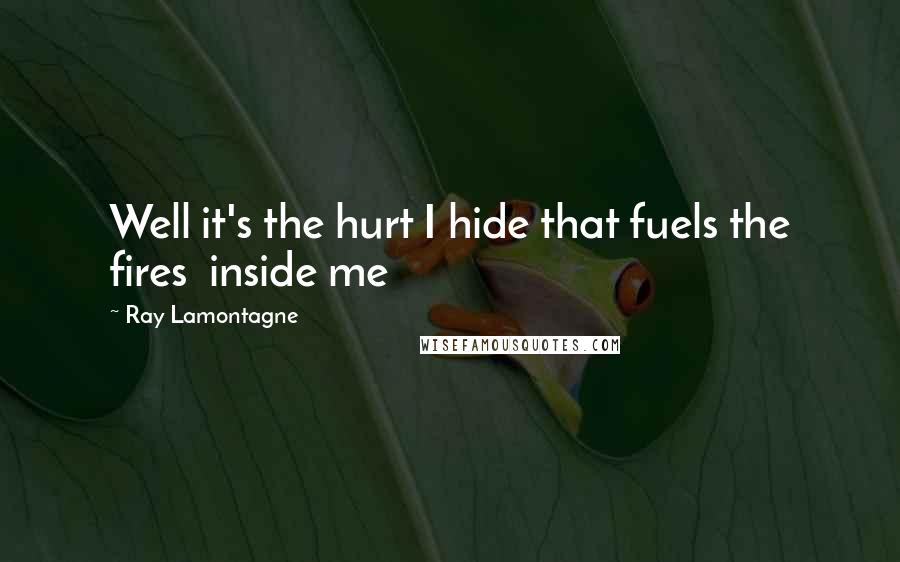 Ray Lamontagne Quotes: Well it's the hurt I hide that fuels the fires  inside me