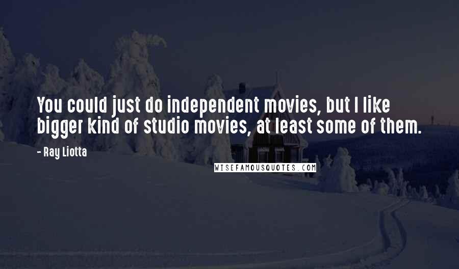 Ray Liotta Quotes: You could just do independent movies, but I like bigger kind of studio movies, at least some of them.