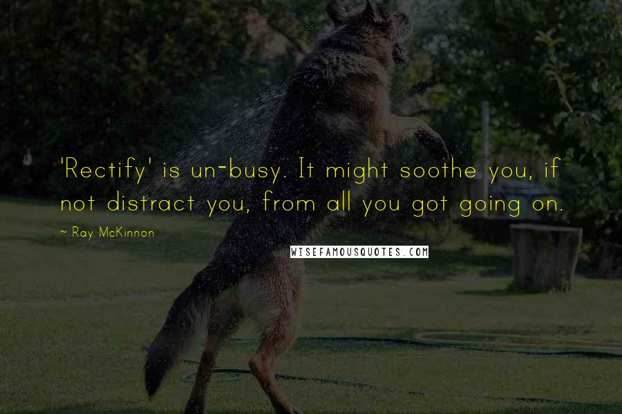 Ray McKinnon Quotes: 'Rectify' is un-busy. It might soothe you, if not distract you, from all you got going on.