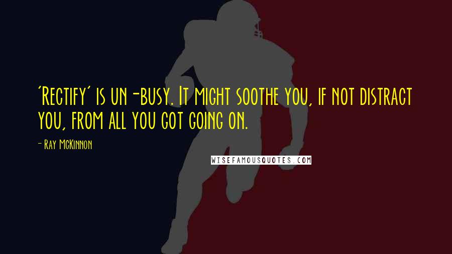 Ray McKinnon Quotes: 'Rectify' is un-busy. It might soothe you, if not distract you, from all you got going on.