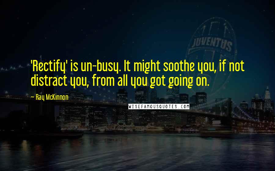 Ray McKinnon Quotes: 'Rectify' is un-busy. It might soothe you, if not distract you, from all you got going on.