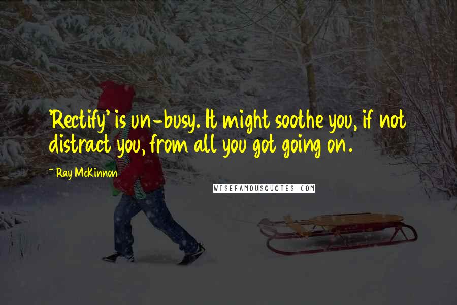 Ray McKinnon Quotes: 'Rectify' is un-busy. It might soothe you, if not distract you, from all you got going on.