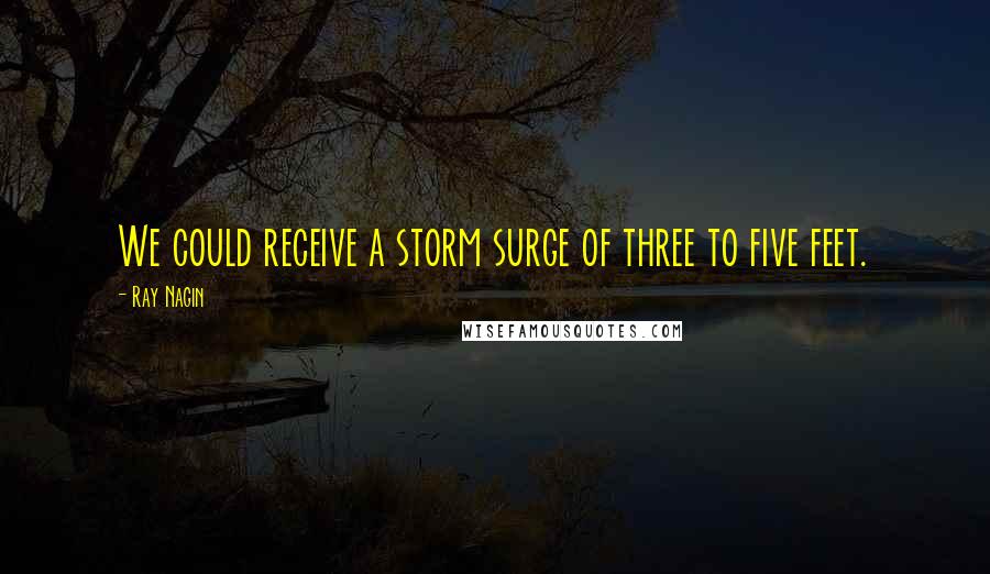 Ray Nagin Quotes: We could receive a storm surge of three to five feet.