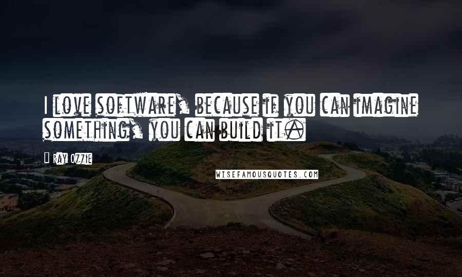 Ray Ozzie Quotes: I love software, because if you can imagine something, you can build it.