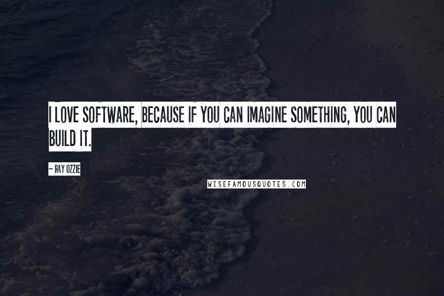 Ray Ozzie Quotes: I love software, because if you can imagine something, you can build it.