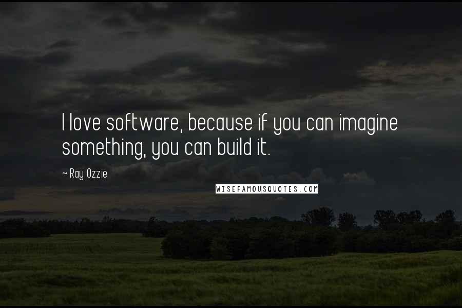 Ray Ozzie Quotes: I love software, because if you can imagine something, you can build it.