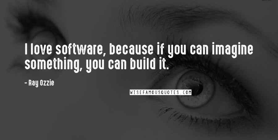 Ray Ozzie Quotes: I love software, because if you can imagine something, you can build it.