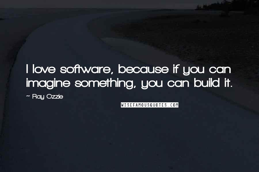 Ray Ozzie Quotes: I love software, because if you can imagine something, you can build it.