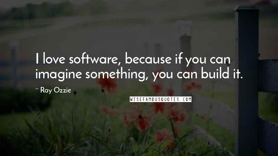 Ray Ozzie Quotes: I love software, because if you can imagine something, you can build it.