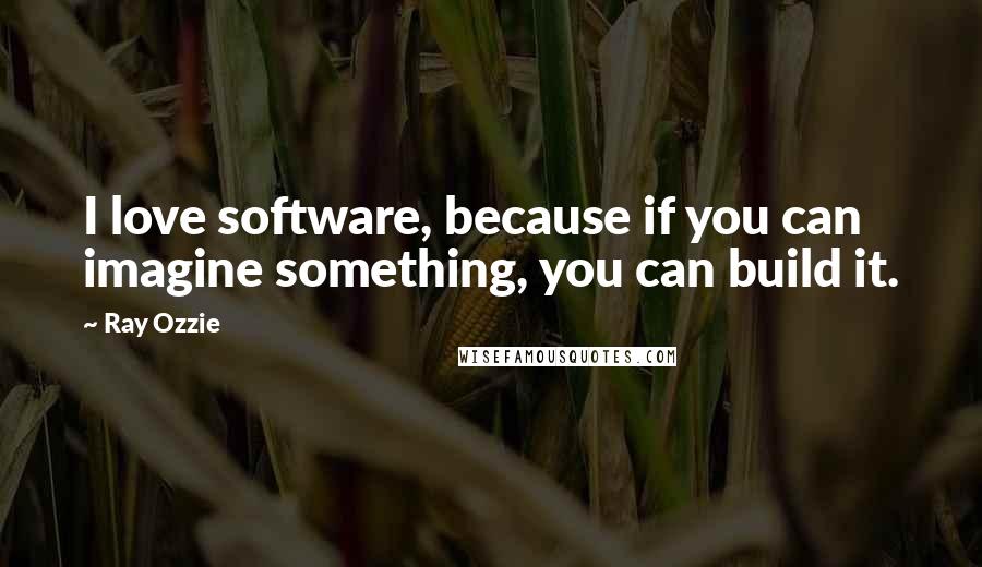 Ray Ozzie Quotes: I love software, because if you can imagine something, you can build it.