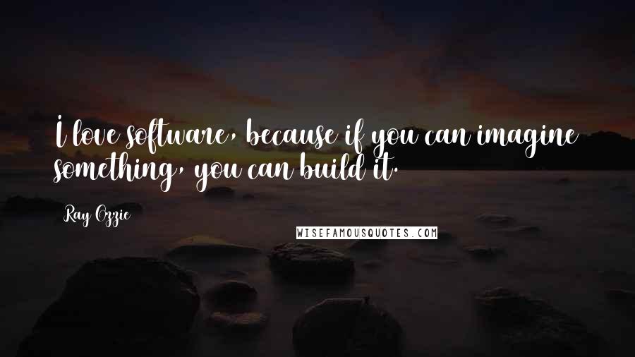 Ray Ozzie Quotes: I love software, because if you can imagine something, you can build it.