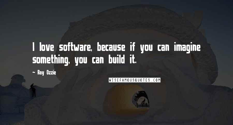 Ray Ozzie Quotes: I love software, because if you can imagine something, you can build it.