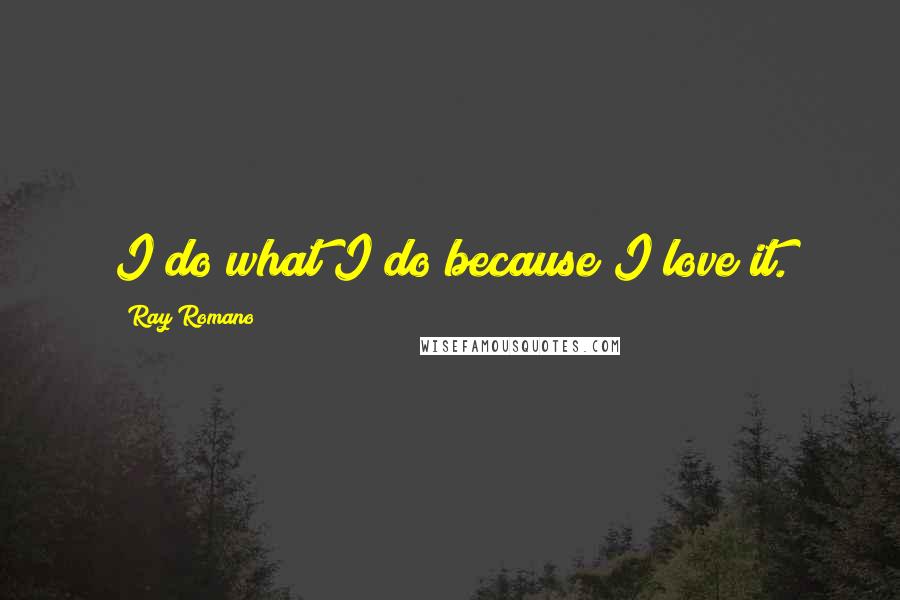 Ray Romano Quotes: I do what I do because I love it.