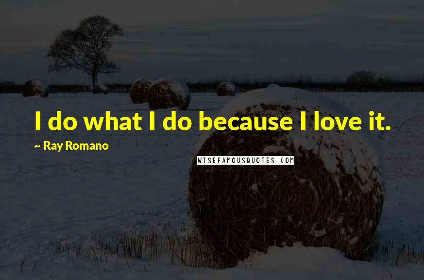 Ray Romano Quotes: I do what I do because I love it.