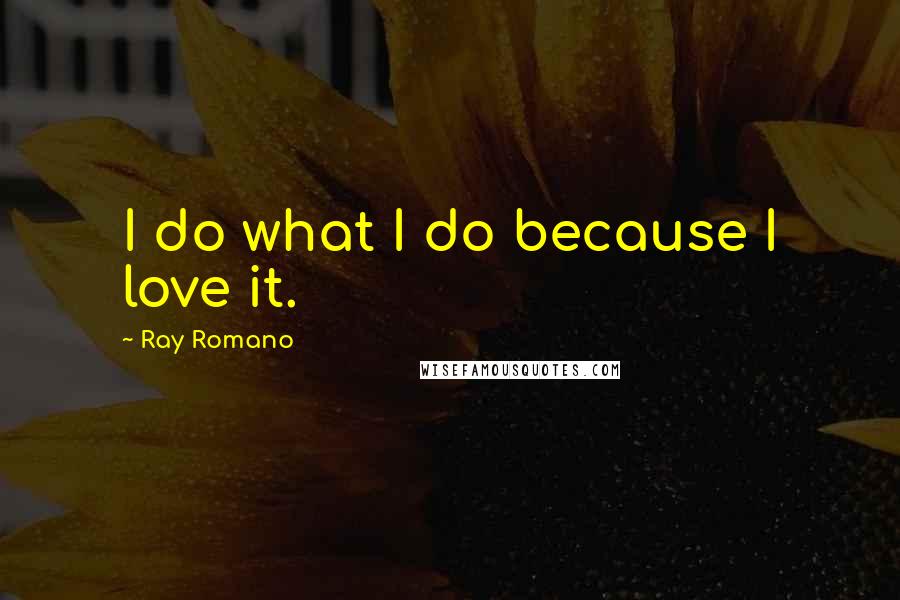 Ray Romano Quotes: I do what I do because I love it.