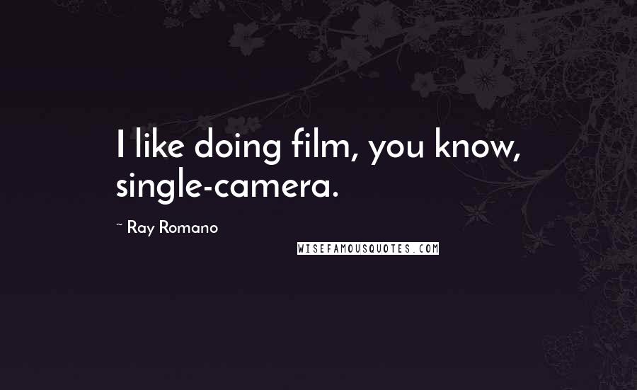 Ray Romano Quotes: I like doing film, you know, single-camera.