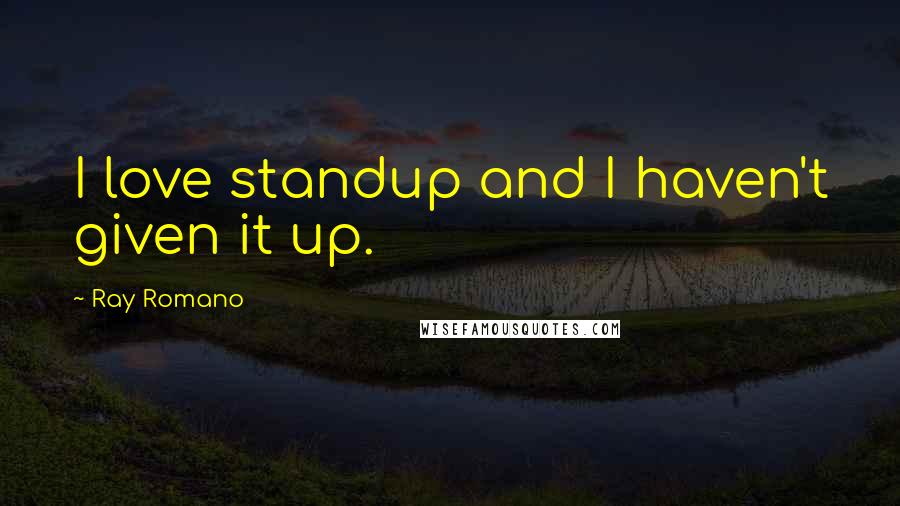 Ray Romano Quotes: I love standup and I haven't given it up.