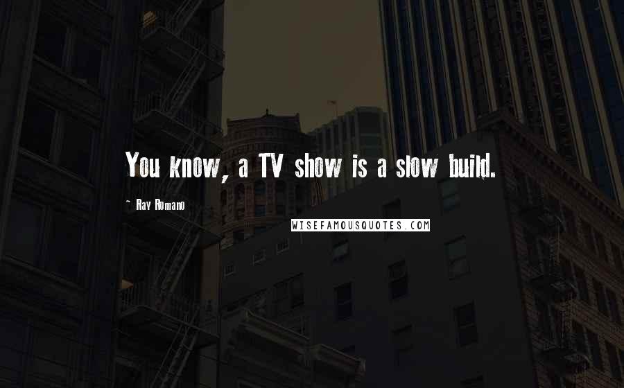 Ray Romano Quotes: You know, a TV show is a slow build.