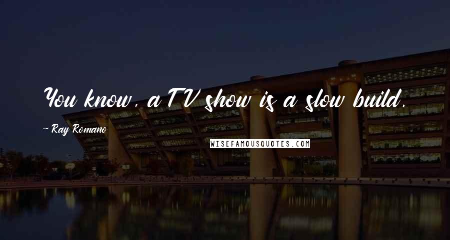 Ray Romano Quotes: You know, a TV show is a slow build.