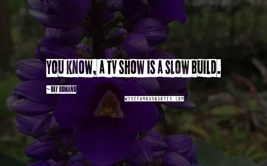 Ray Romano Quotes: You know, a TV show is a slow build.