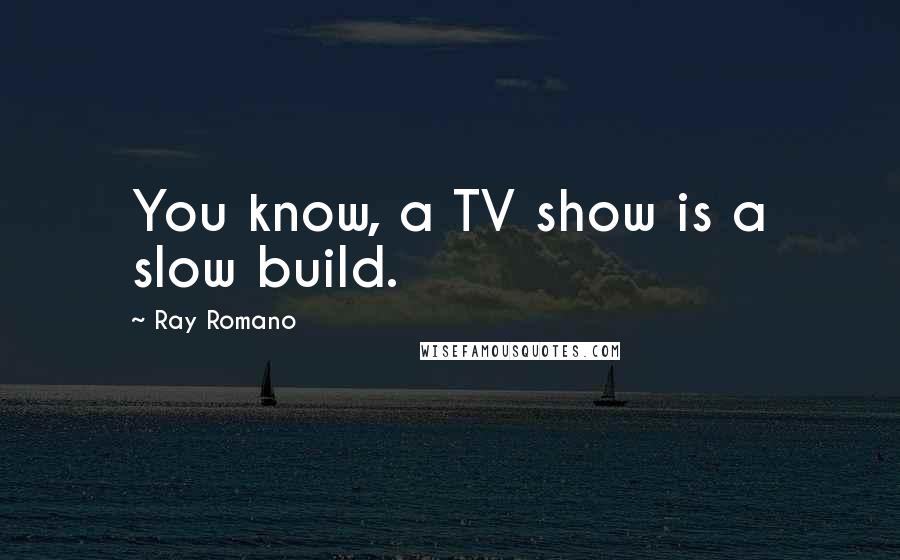 Ray Romano Quotes: You know, a TV show is a slow build.