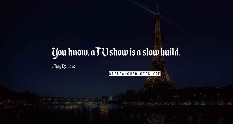 Ray Romano Quotes: You know, a TV show is a slow build.