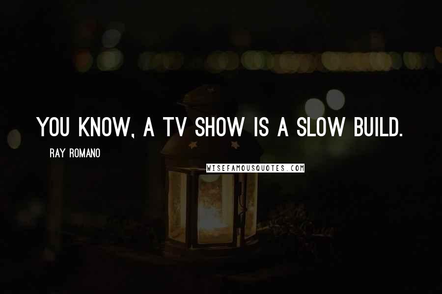 Ray Romano Quotes: You know, a TV show is a slow build.