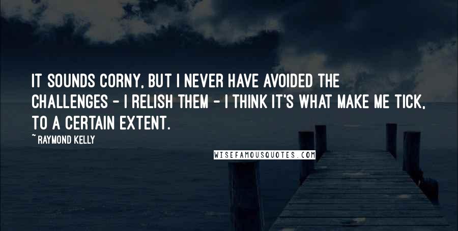 Raymond Kelly Quotes: It sounds corny, but I never have avoided the challenges - I relish them - I think it's what make me tick, to a certain extent.